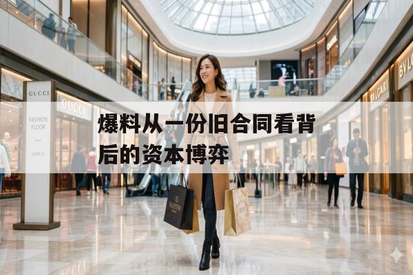 爆料从一份旧合同看背后的资本博弈